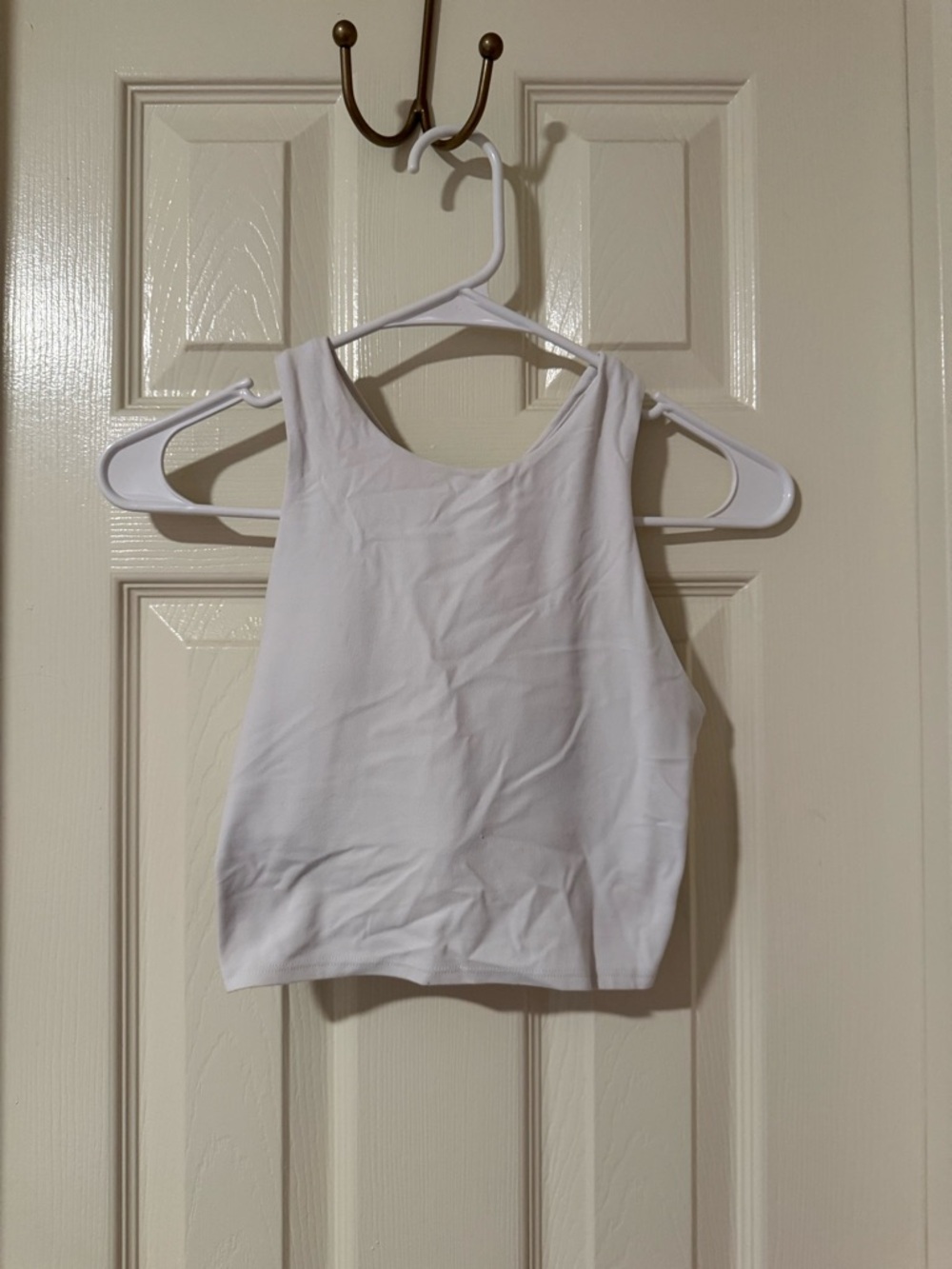 Athleta White Cropped High-Neck Tank